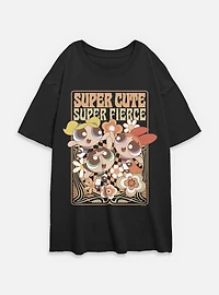 The Powerpuff Girls Bubbles With Cami Super Cute Fierce Womens Oversized T-Shirt