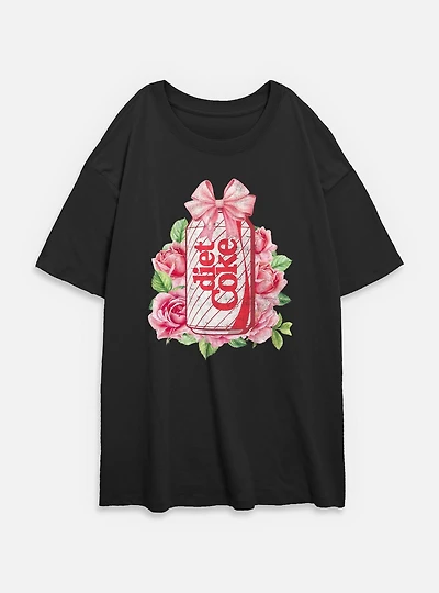 Coca-Cola Diet Coke And Roses Girls Cami Womens Oversized T-Shirt