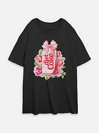 Coca-Cola Diet Coke And Roses Girls Cami Womens Oversized T-Shirt
