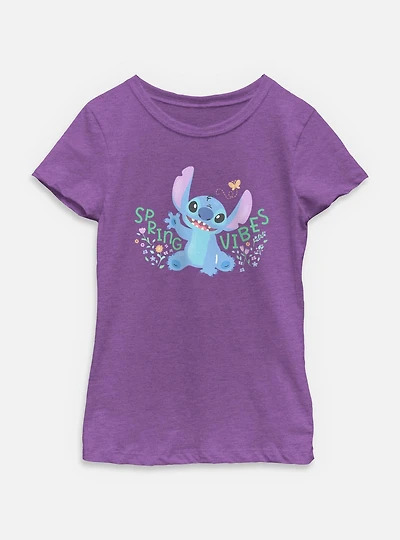 Disney Lilo & Stitch Spring Vibes  Youth Girls T-Shirt
