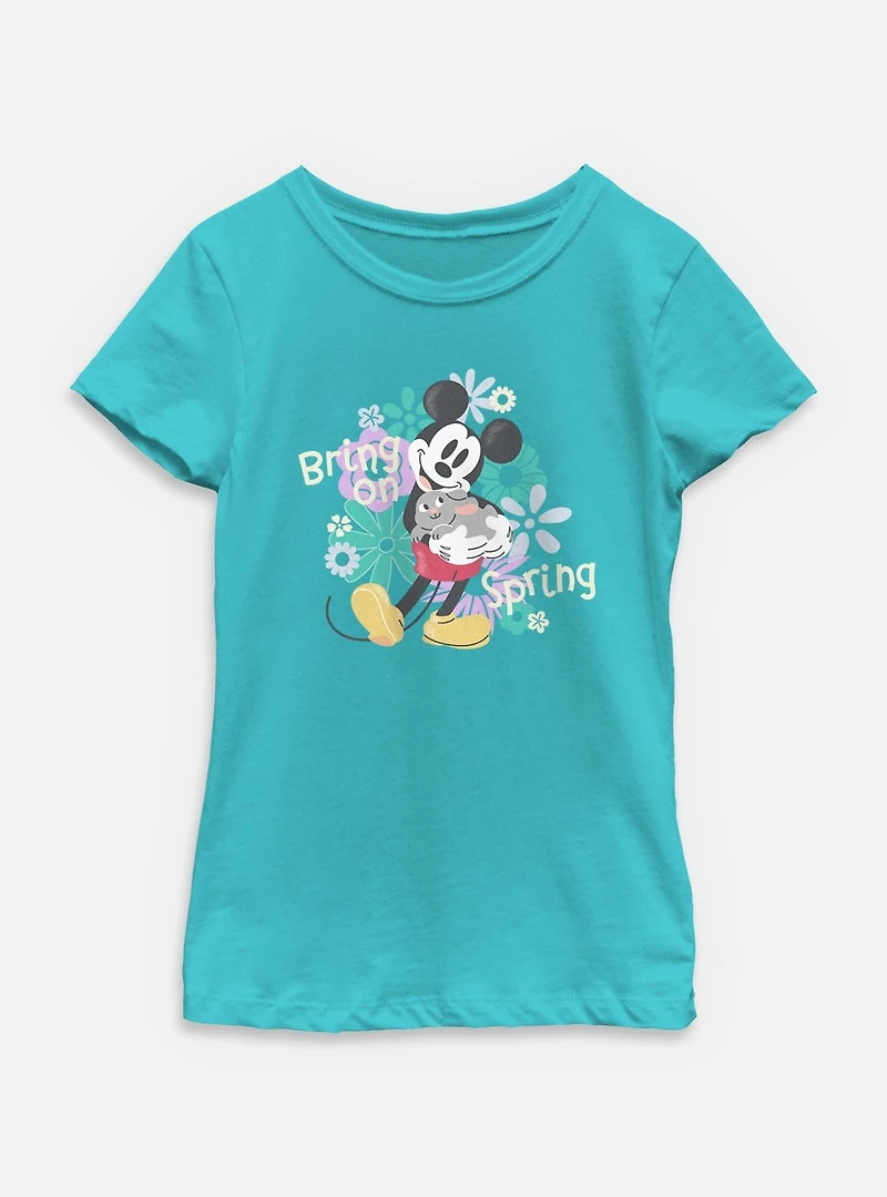 Disney Mickey Mouse Bring On Spring Youth Girls T-Shirt