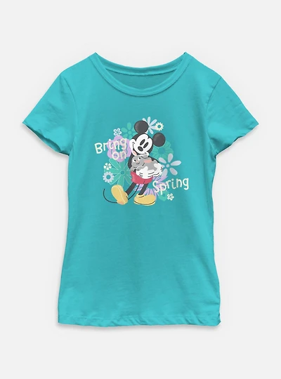 Disney Mickey Mouse Bring On Spring Youth Girls T-Shirt