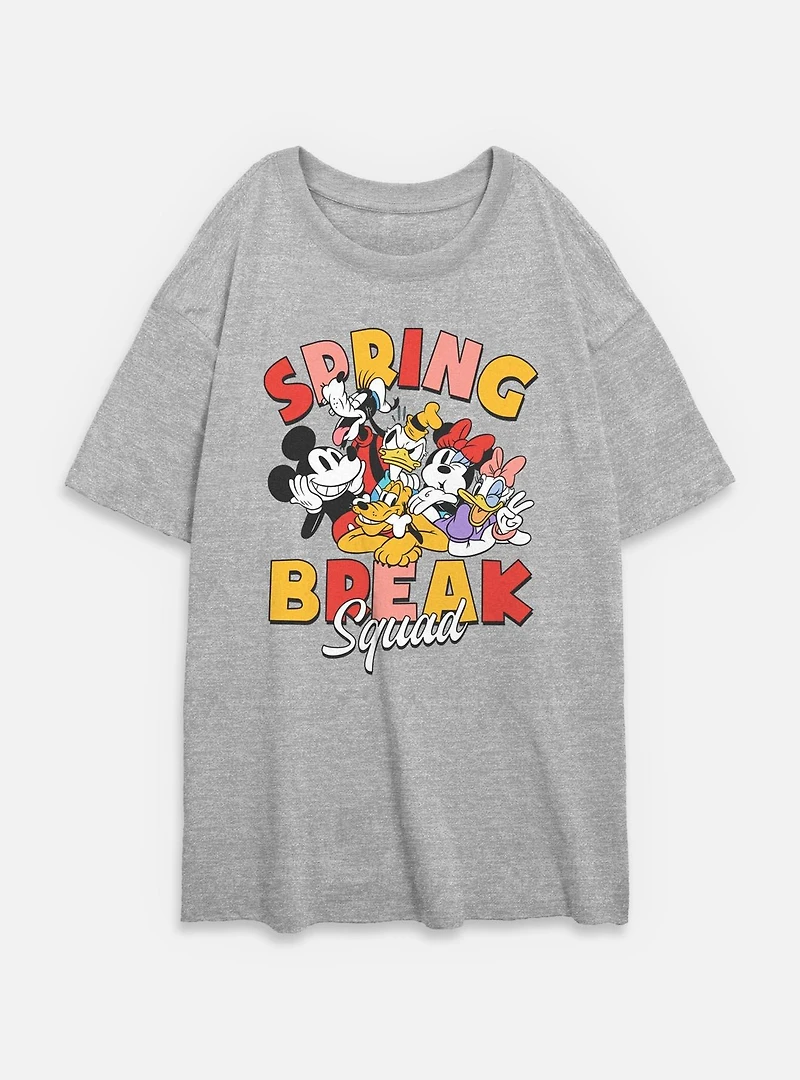 Disney Mickey Mouse Spring Break Squad Womens Oversized T-Shirt
