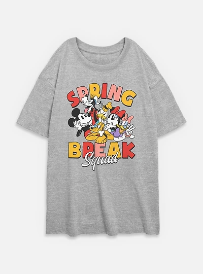 Disney Mickey Mouse Spring Break Squad Womens Oversized T-Shirt