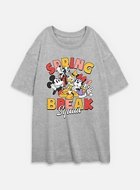 Disney Mickey Mouse Spring Break Squad Womens Oversized T-Shirt