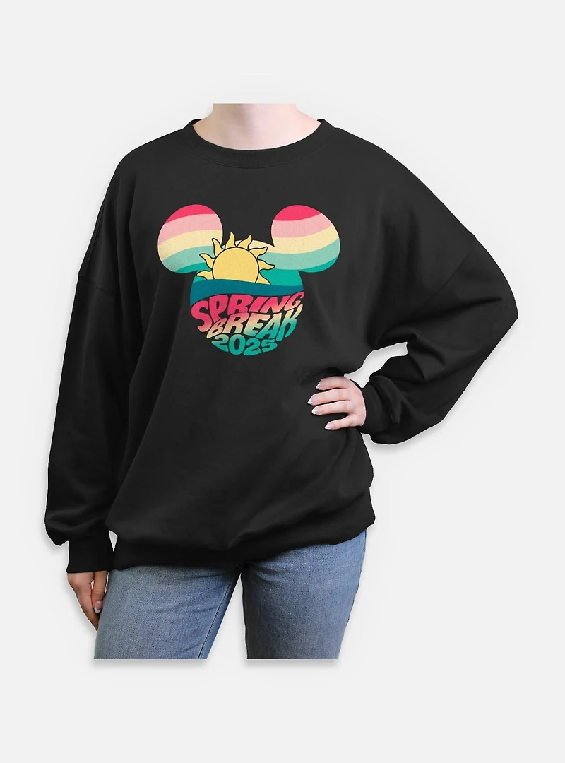 Disney Mickey Mouse Spring Break 2025 Womens Oversized Sweatshirt