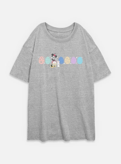 Disney Minnie Mouse Easter Egg Lineup Womens Oversized T-Shirt