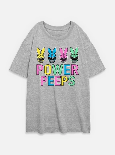 Mighty Morphin Power Rangers Peeps Womens Oversized T-Shirt