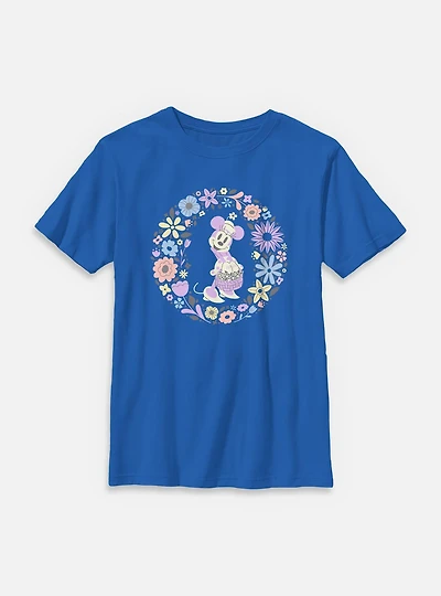 Disney Minnie Mouse And Flowers Youth T-Shirt
