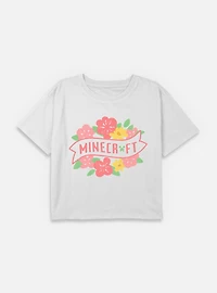 Minecraft Drowned But Not Out T-Shirt Spring Flowers Youth Girls Boxy Crop