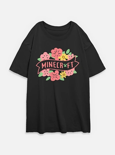 Minecraft Drowned But Not Out T-Shirt Spring Flowers Womens Oversized