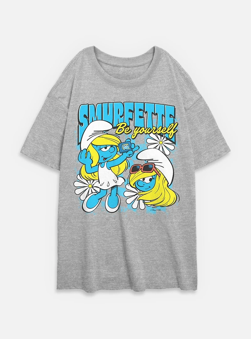 The Smurfs Smurfette Be Yourself Womens Oversized T-Shirt
