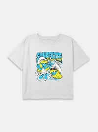 The Smurfs Smurfette Be Yourself Youth Girls Boxy Crop T-Shirt