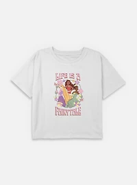 Disney Princesses Life Is A Fairytale Youth Girls Boxy Crop T-Shirt