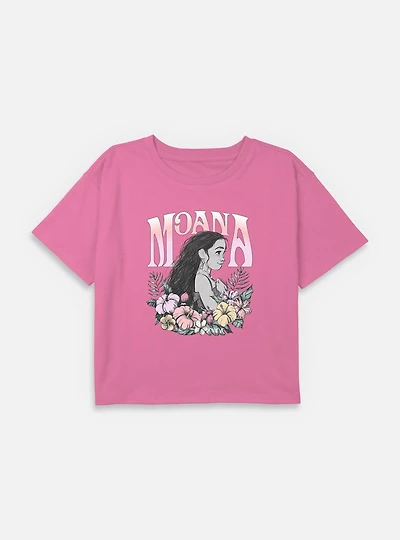 Disney Moana Springtime For Youth Girls Boxy Crop T-Shirt