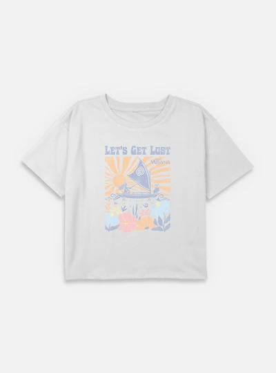 Disney Moana Let's Get Lost Youth Girls Boxy Crop T-Shirt