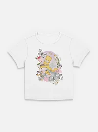 The Simpsons Cherub Bart Floral Women Baby T-Shirt