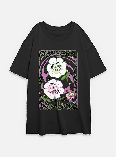 Nickelodeon Real Monsters Girls T-Shirt Plus Fairly Odd Parents Card Womens Oversized