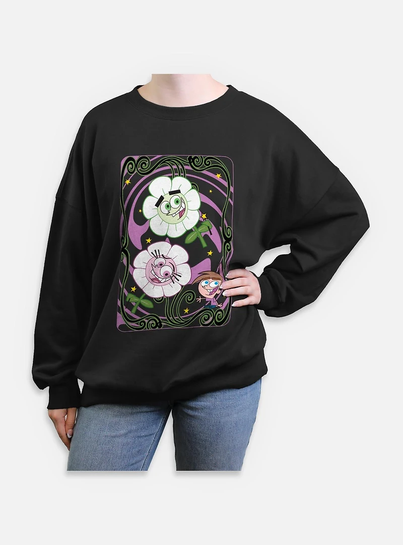 Nickelodeon Real Monsters Girls T-Shirt Plus Fairly Odd Parents Card Womens Oversized Sweatshirt