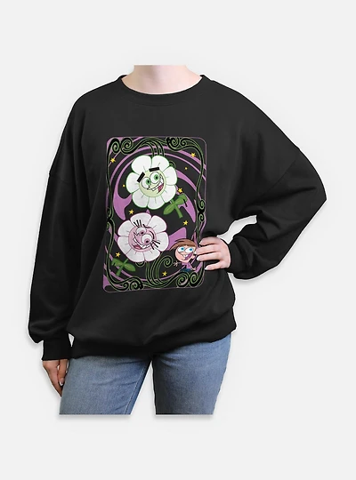 Nickelodeon Real Monsters Girls T-Shirt Plus Fairly Odd Parents Card Womens Oversized Sweatshirt
