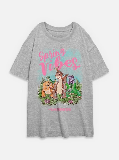 The Land Before Time Sunset Silhouette Girls T-Shirt Plus Spring Vibes Dinos Womens Oversized
