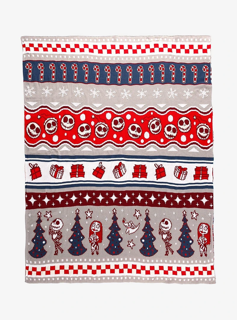 Disney The Nightmare Before Christmas Holiday Patterned Knit Throw - BoxLunch Exclusive