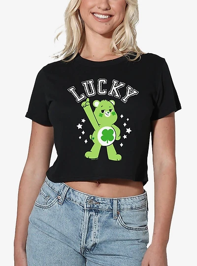 Care Bears Good Luck Bear Lucky Women's Crop Top Black