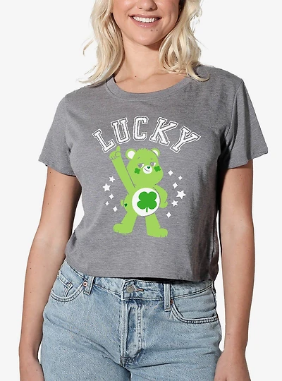 Care Bears Good Luck Bear Lucky Women's Crop Top Grey