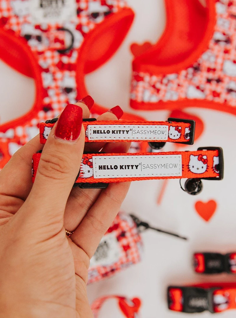 Sassy Meow Sanrio Hello Kitty Red Medium Cat Collar