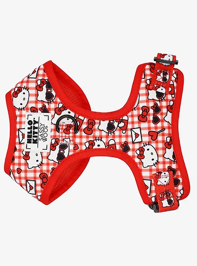 Sassy Woof Sanrio Hello Kitty Gingham Medium Dog Harness