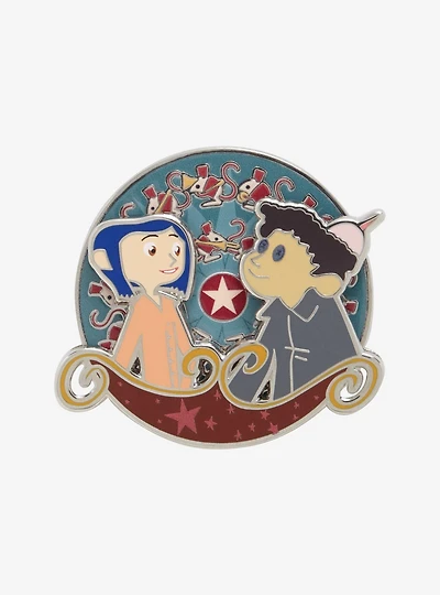 Coraline Wybie & Coraline Circus Spinning Enamel Pin — BoxLunch Exclusive