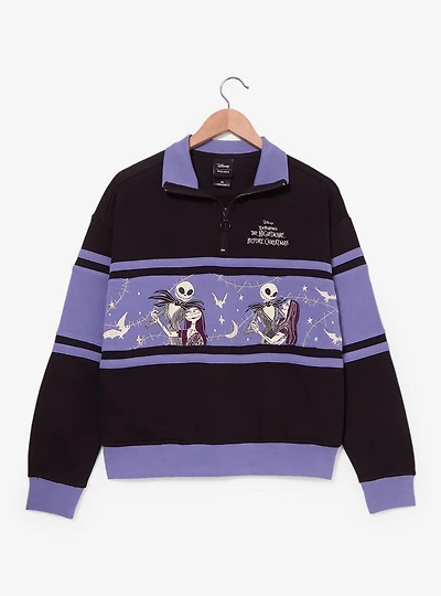 Disney The Nightmare Before Christmas Glow-in-the-Dark Women's Quarter Zip Crewneck — BoxLunch Exclusive