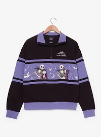 Disney The Nightmare Before Christmas Glow-in-the-Dark Women's Quarter Zip Crewneck — BoxLunch Exclusive
