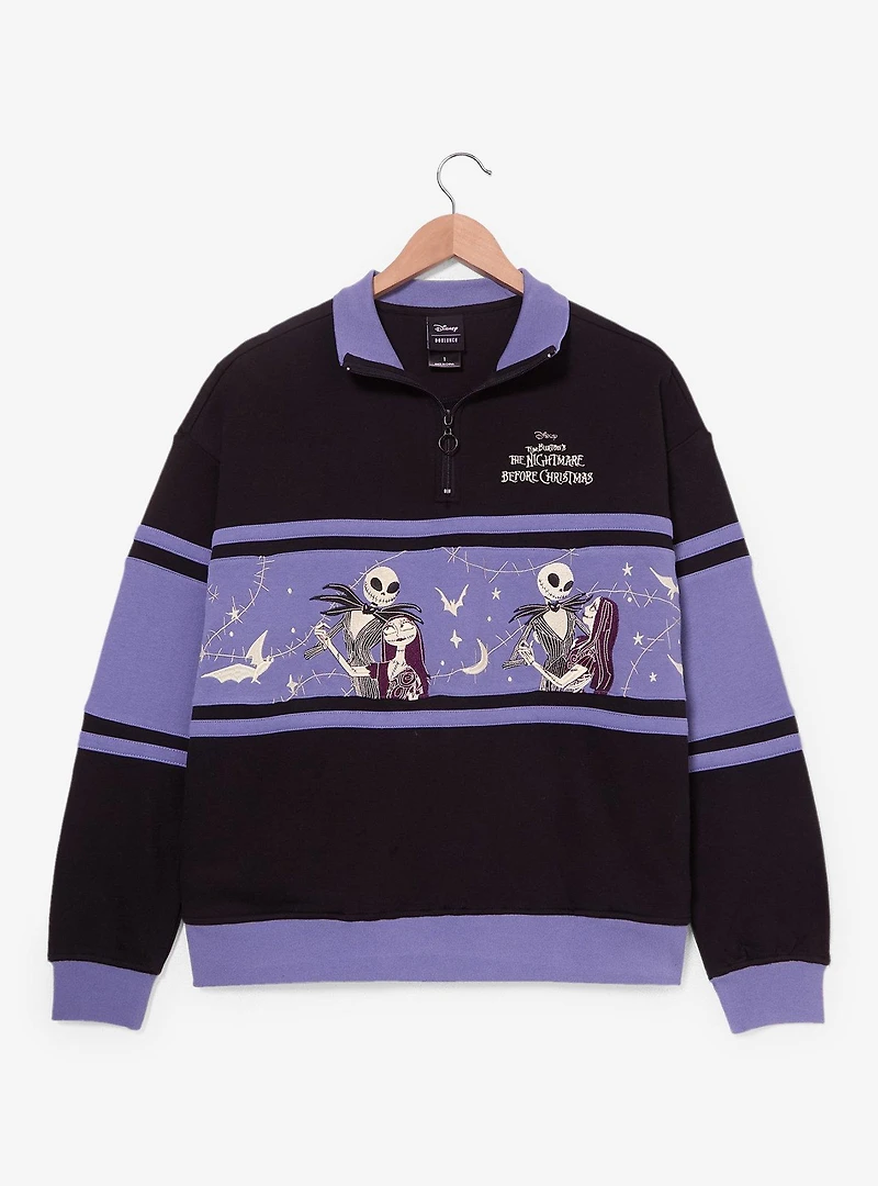 Disney The Nightmare Before Christmas Glow-in-the-Dark Women's Plus Quarter Zip Crewneck — BoxLunch Exclusive