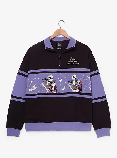 Disney The Nightmare Before Christmas Glow-in-the-Dark Women's Plus Quarter Zip Crewneck — BoxLunch Exclusive
