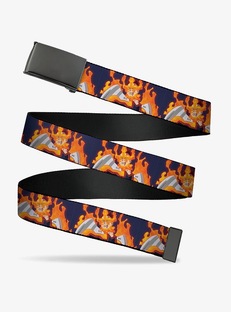 My Hero Academia Flame Endeavor Pose Blue Flip Web Belt