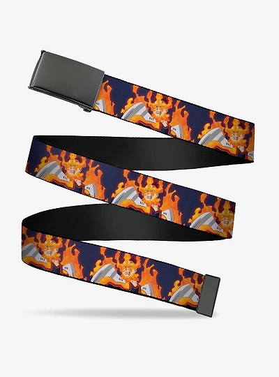My Hero Academia Flame Endeavor Pose Blue Flip Web Belt