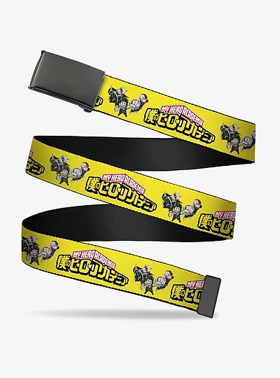 My Hero Academia Character Trio Pose & Title Logo Yellow Flip Web Belt