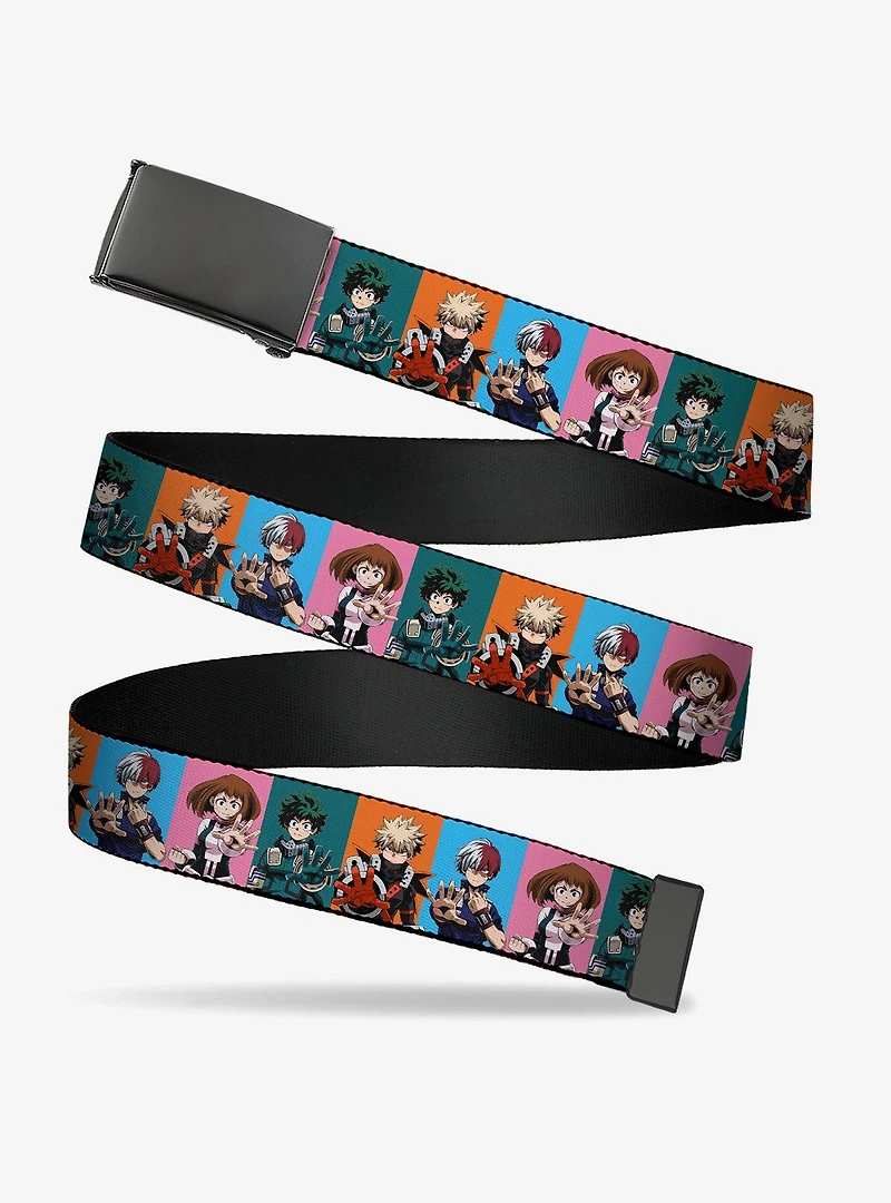 My Hero Academia Character Hand Up Pose Blocks Multi Color Flip Web Belt