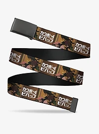 Cowboy Bebop Crew Group Pose & Title Logo Blocks Flip Web Belt