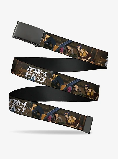 Cowboy Bebop Jet Black & Crew Bonsai Tree Scene Logo Flip Web Belt