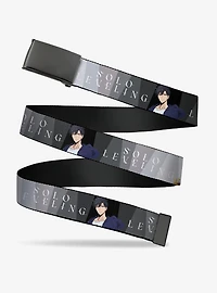 Solo Leveling Jinwoo & Hae Poses Logo White Flip Web Belt