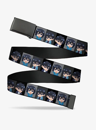 Solo Leveling Chibi Sung Jinwoo Pose Blocks Flip Web Belt