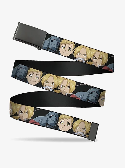 Fullmetal Alchemist: Brotherhood Elric Brothers Face Close Up Flip Web Belt