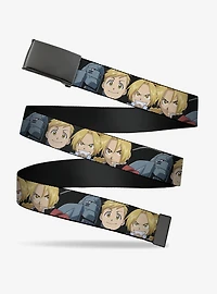 Fullmetal Alchemist: Brotherhood Elric Brothers Face Close Up Flip Web Belt