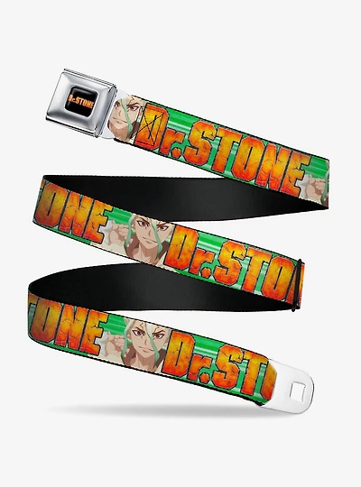 Dr. Stone Title Logo & Suika Face Close Up Seatbelt Buckle Belt