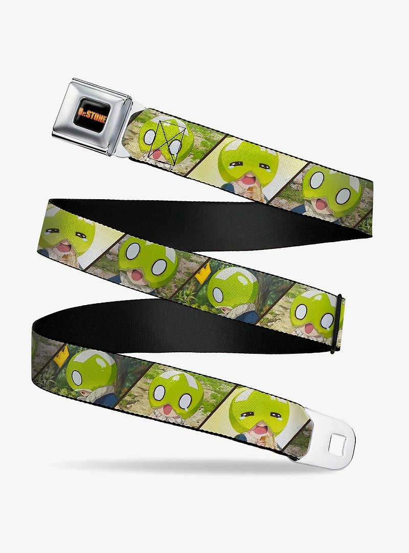 Dr. Stone Title Logo & Suika Pose Blocks Seatbelt Buckle Belt