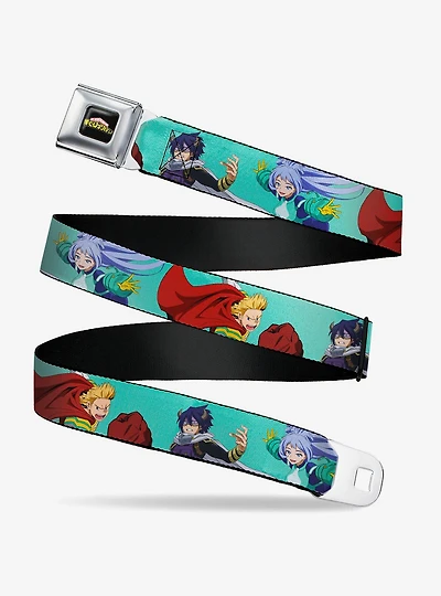 My Hero Academia the Big 3 Action Poses Light Blue Youth Seatbelt Buckle Belt