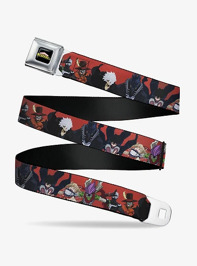 My Hero Academia Villains Group Pose Red Seatbelt Buckle Belt