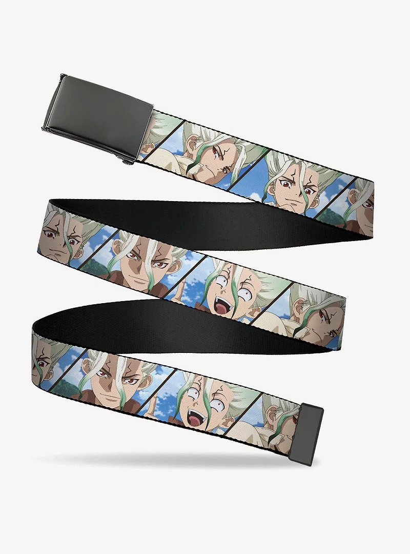 Dr. Stone Senku Ishigami Expression Blocks Blues Flip Web Belt